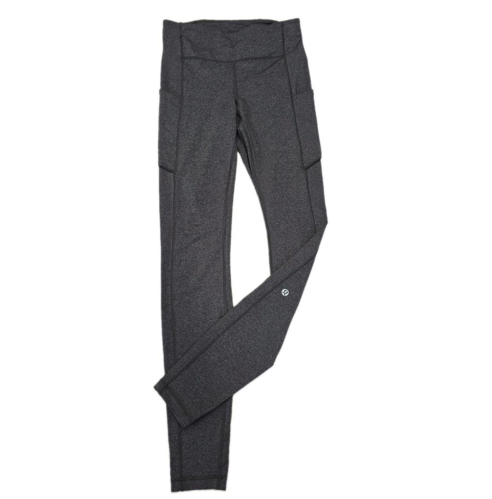 Lululemon Speed Up Tight 28" Luxtreme Running Leggings Heathered Black Gray Sz 4